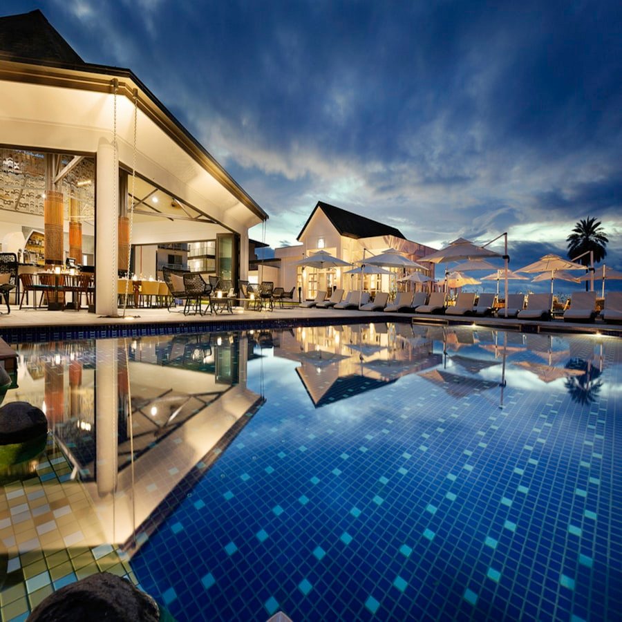 Illustrative outdoor swimming pool image